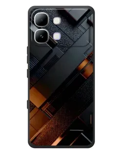 Чехол для Infinix Note Edge с картинкой «Черные геометрические блоки»