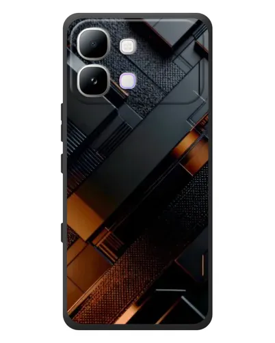 Чехол для Infinix Note Edge с картинкой «Черные геометрические блоки»
