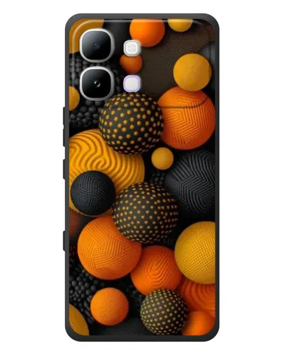 Чехол для Infinix Note Edge с картинкой «Объемные оранжевые сферы»