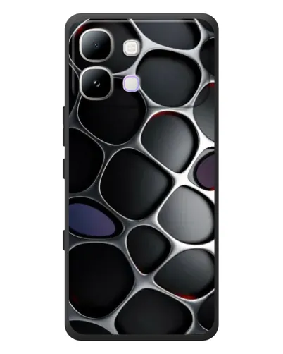 Чехол для Infinix Note Edge с картинкой «Объемная темная решетка»
