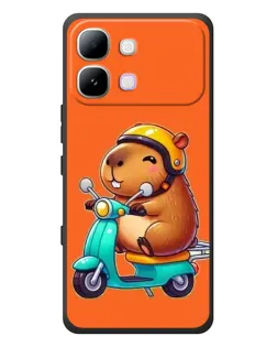 Чохол для Infinix Note Edge з картинкою «Капібара на скутері»