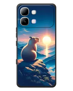 Чохол для Infinix Note Edge з картинкою «Захід сонця з капібарою»