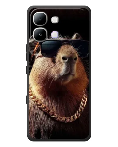 Чохол для Infinix Note Edge з картинкою «Капібара золотий ланцюг»