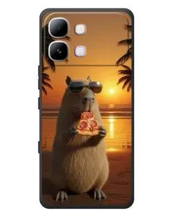 Чохол для Infinix Note Edge з картинкою «Капібара з піцою»