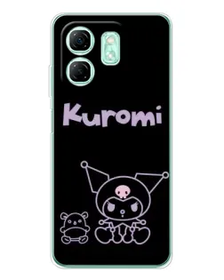 Чохол для Infinix Smart 10 HD з картинкою «Kuromi — чорний мінімалізм»