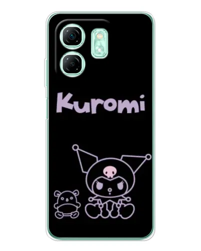 Чохол для Infinix Smart 10 HD з картинкою «Kuromi — чорний мінімалізм»