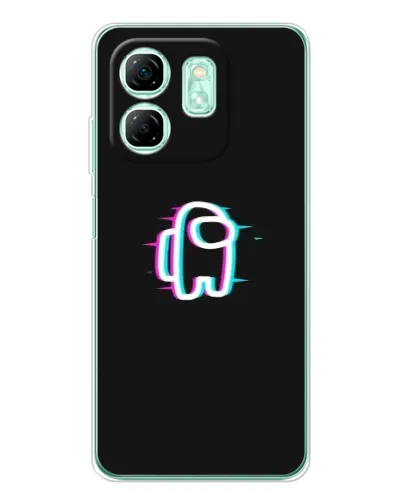 Чехол для Infinix Smart 10 HD с картинкой «Among Us неон»