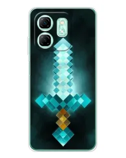 Чехол для Infinix Smart 10 HD с картинкой «Алмазный меч неон»