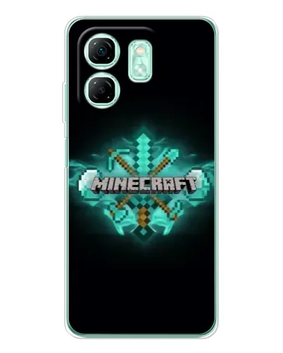 Чехол для Infinix Smart 10 HD с картинкой «Minecraft Diamond лого» Чехол для Infinix Smart 10 HD с картинкой «Minecraft Diamond лого»
