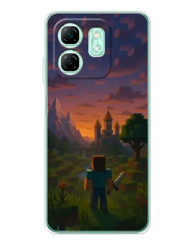 Чехол для Infinix Smart 10 HD с картинкой «Стив у башни» Чехол для Infinix Smart 10 HD с картинкой «Стив у башни»