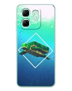 Чехол для Infinix Smart 10 HD с картинкой «Черепаха Minecraft»