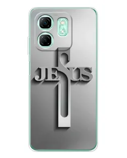 Чехол для Infinix Smart 10 HD с картинкой «Металлический крест Jesus»