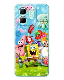Чехол для Infinix Smart 10 HD с картинкой «Губка Боб и друзья»