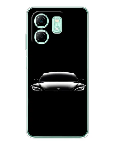 Чехол для Infinix Smart 10 HD с картинкой «Фары Tesla Night»