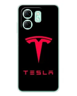 Чехол для Infinix Smart 10 HD с картинкой «Tesla Red Logo»