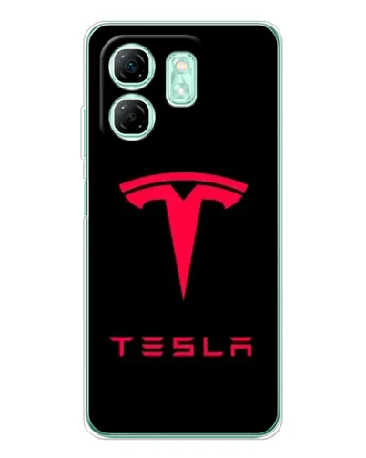 Чехол для Infinix Smart 10 HD с картинкой «Tesla Red Logo»