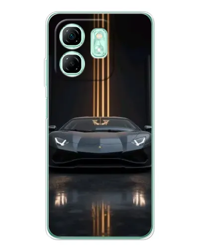 Чехол для Infinix Smart 10 HD с картинкой «Lamborghini золотые линии»