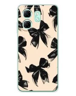 Чехол для Infinix Smart 10 HD с картинкой «Паттерн черные банты» Чехол для Infinix Smart 10 HD с картинкой «Паттерн черные банты»
