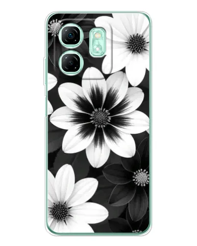 Чехол для Infinix Smart 10 HD с картинкой «Монохромные астры»