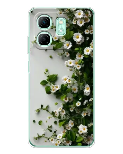 Чехол для Infinix Smart 10 HD с картинкой «Ветка мелких белых цветов»