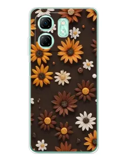 Чехол для Infinix Smart 10 HD с картинкой «Узор из маленьких подсолнухов»