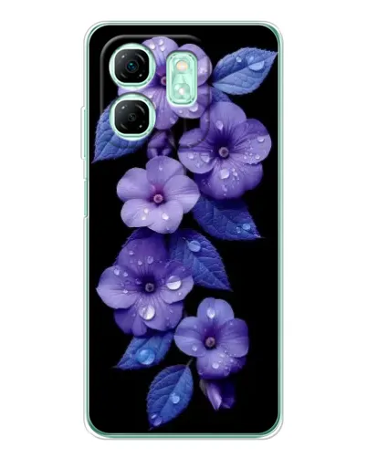 Чехол для Infinix Smart 10 HD с картинкой «Фиолетовые цветы с росою»