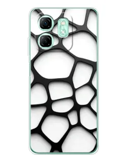 Чохол для Infinix Smart 10 HD з картинкою «Біла об'ємна сітка»
