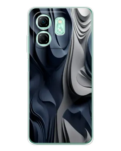 Чехол для Infinix Smart 10 HD с картинкой «Объемные синие складки»