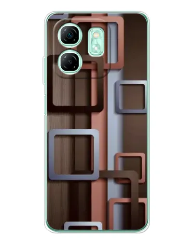Чехол для Infinix Smart 10 HD с картинкой «Коричневые объемные квадраты»