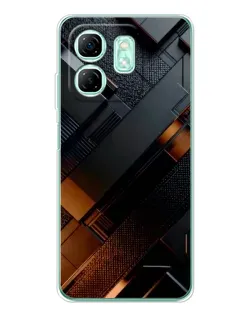 Чехол для Infinix Smart 10 HD с картинкой «Черные геометрические блоки»