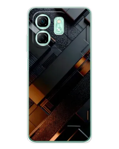 Чехол для Infinix Smart 10 HD с картинкой «Черные геометрические блоки»