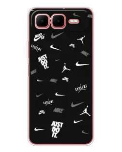Чехол для Infinix Smart 10 Plus с картинкой «Nike Black Pattern»