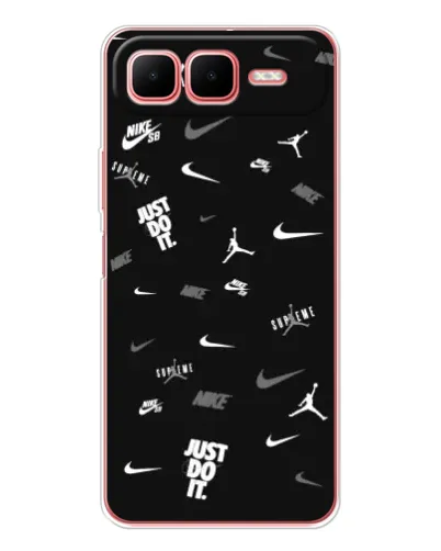 Чехол для Infinix Smart 10 Plus с картинкой «Nike Black Pattern»