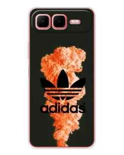 Чехол для Infinix Smart 10 Plus с картинкой «Оранжевый дым Adidas»