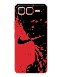 Чехол для Infinix Smart 10 Plus с картинкой «Красные брызги Nike»