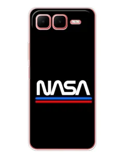Чехол для Infinix Smart 10 Plus с картинкой «NASA — классика Red Blue» Чехол для Infinix Smart 10 Plus с картинкой «NASA — классика Red Blue»