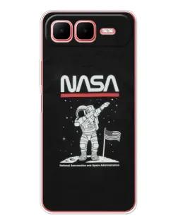 Чехол для Infinix Smart 10 Plus с картинкой «NASA — шагаем по Луне»