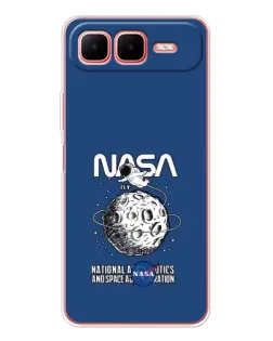 Чехол для Infinix Smart 10 Plus с картинкой «NASA — лунная миссия»