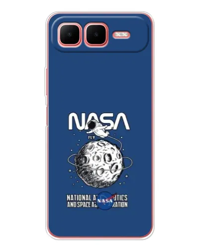 Чехол для Infinix Smart 10 Plus с картинкой «NASA — лунная миссия»