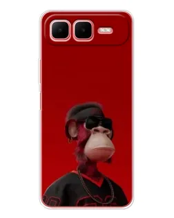 Чехол для Infinix Smart 10 Plus с картинкой «Bored Ape в красном» Чехол для Infinix Smart 10 Plus с картинкой «Bored Ape в красном»