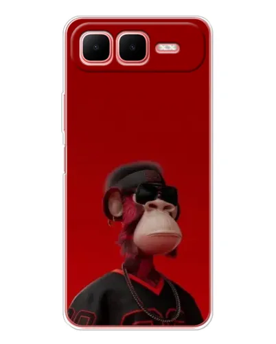 Чехол для Infinix Smart 10 Plus с картинкой «Bored Ape в красном» Чехол для Infinix Smart 10 Plus с картинкой «Bored Ape в красном»