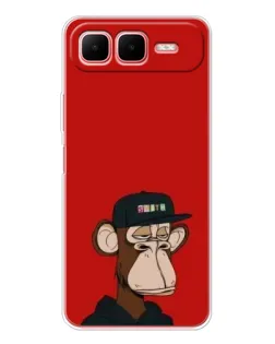 Чехол для Infinix Smart 10 Plus с картинкой «Bored Ape — красный фон» Чехол для Infinix Smart 10 Plus с картинкой «Bored Ape — красный фон»