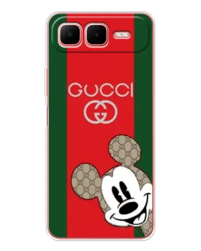 Чехол для Infinix Smart 10 Plus с картинкой «Gucci — полосы и Микки»