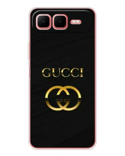 Чехол для Infinix Smart 10 Plus с картинкой «Золотой логотип Gucci»