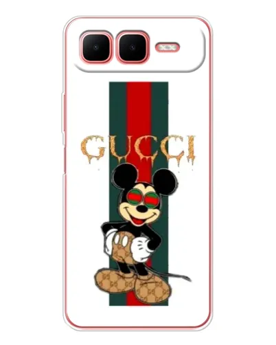 Чехол для Infinix Smart 10 Plus с картинкой «Микки Маус Gucci — полосы»