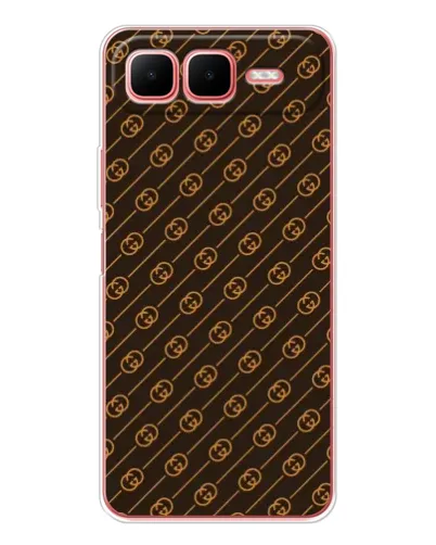 Чехол для Infinix Smart 10 Plus с картинкой «Gucci — золотые диагонали»
