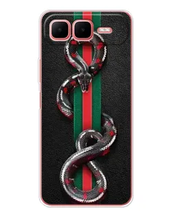 Чехол для Infinix Smart 10 Plus с картинкой «Gucci — змея на полосе» Чехол для Infinix Smart 10 Plus с картинкой «Gucci — змея на полосе»