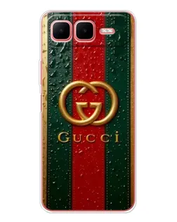 Чехол для Infinix Smart 10 Plus с картинкой «Gucci — фирменная полоса и золото» Чехол для Infinix Smart 10 Plus с картинкой «Gucci — фирменная полоса и золото»