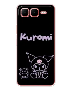 Чехол для Infinix Smart 10 Plus с картинкой «Kuromi — черный минимализм»