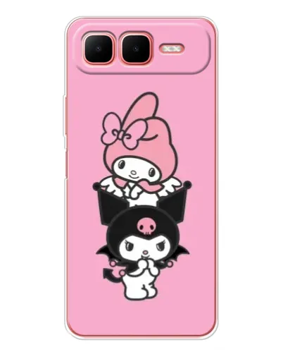 Чехол для Infinix Smart 10 Plus с картинкой «My Melody и Kuromi» Чехол для Infinix Smart 10 Plus с картинкой «My Melody и Kuromi»